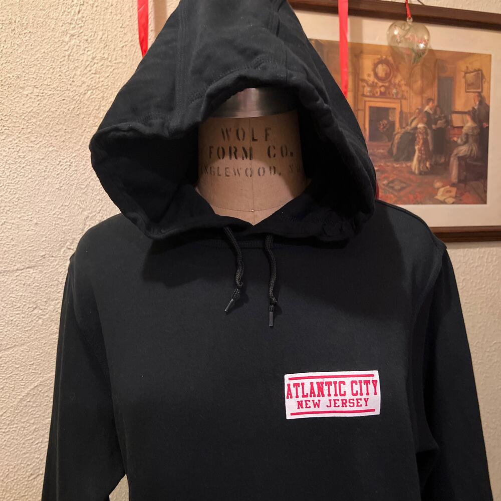 Atlantic City New Jersey Black Pullover Sweatshirt Hoodie Unisex Size S - Picture 3 of 9